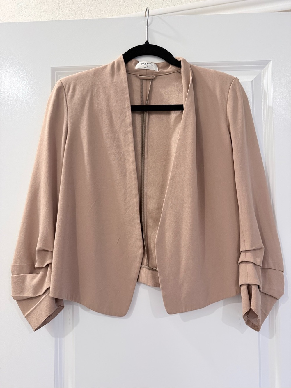 Aritzia Babaton Cropped Blush Open-Front Cropped Blazer